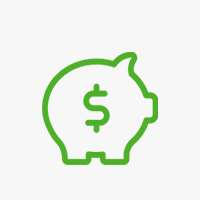 green icon of a piggy bank